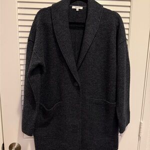 Madewell Charcoal Gray Knit Coat with Shawl Collar